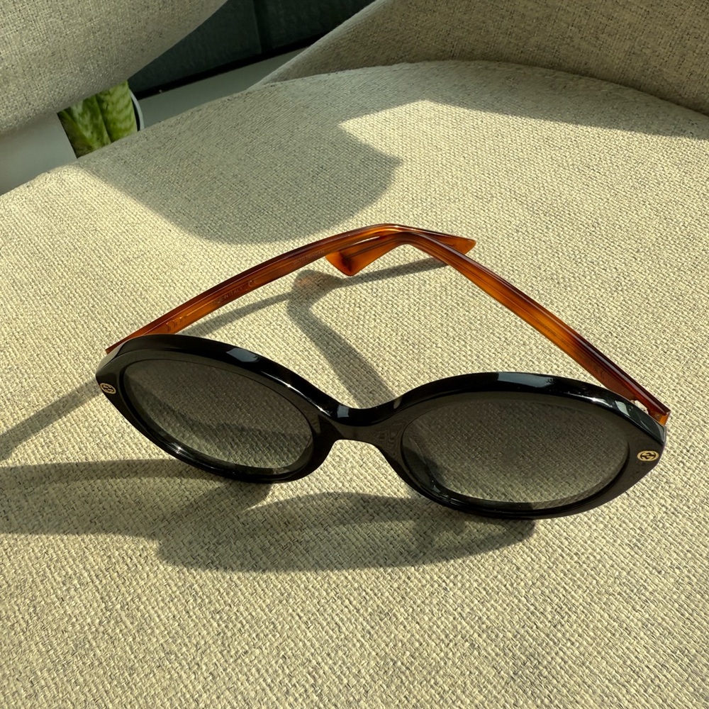 Gucci Black Oval Sunglasses